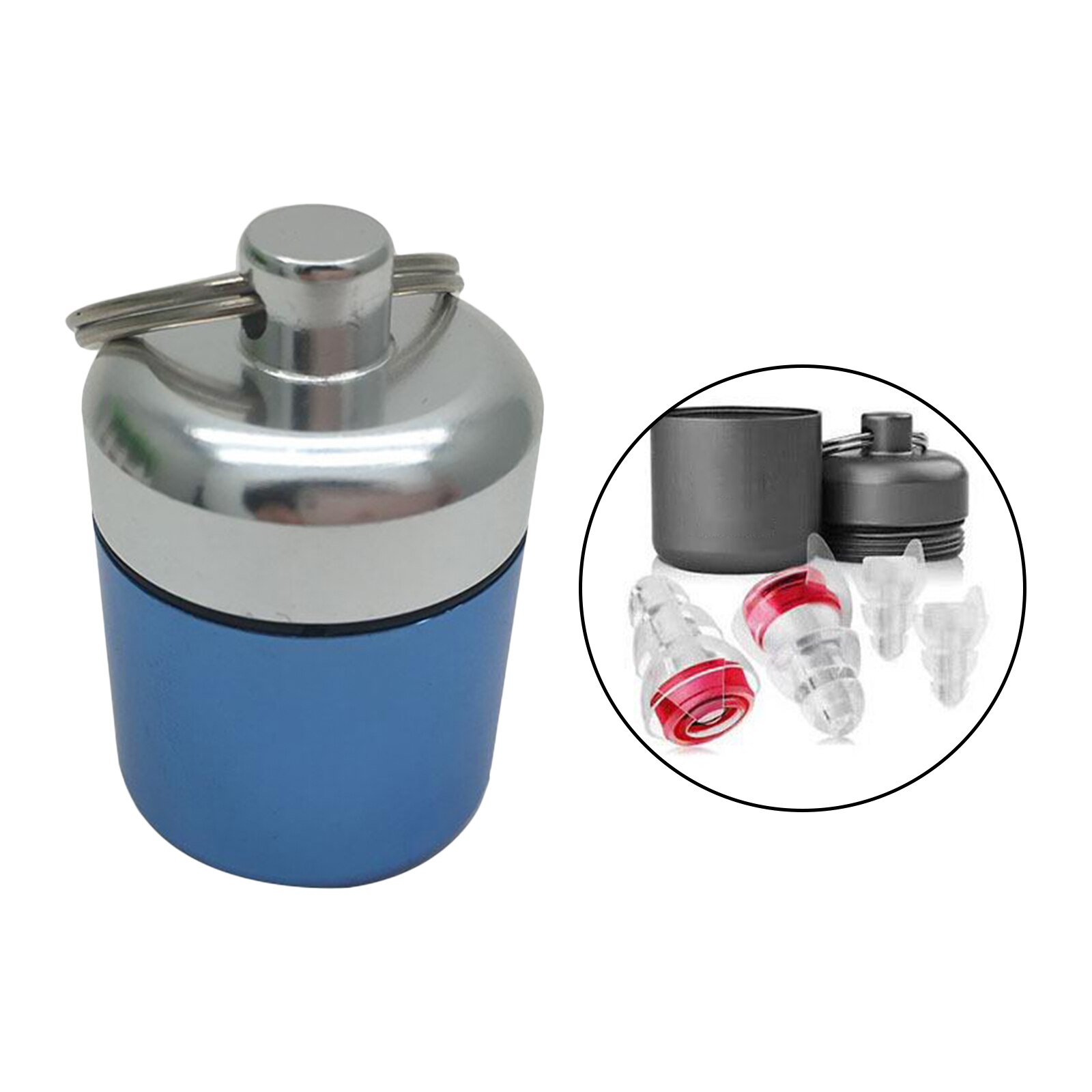 Waterproof Aluminum Pill Box Case Container Keychain Pill Carrier Metal Pill Container Mini Pill Box Organizer