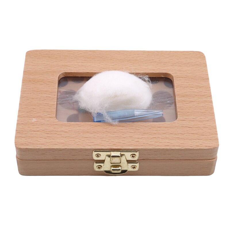 Milk Teeth Storage Wooden Photo Frame Fetal Hair Deciduous Tooth Box Organizer Umbilical Lanugo Save Collect Baby Souvenirs