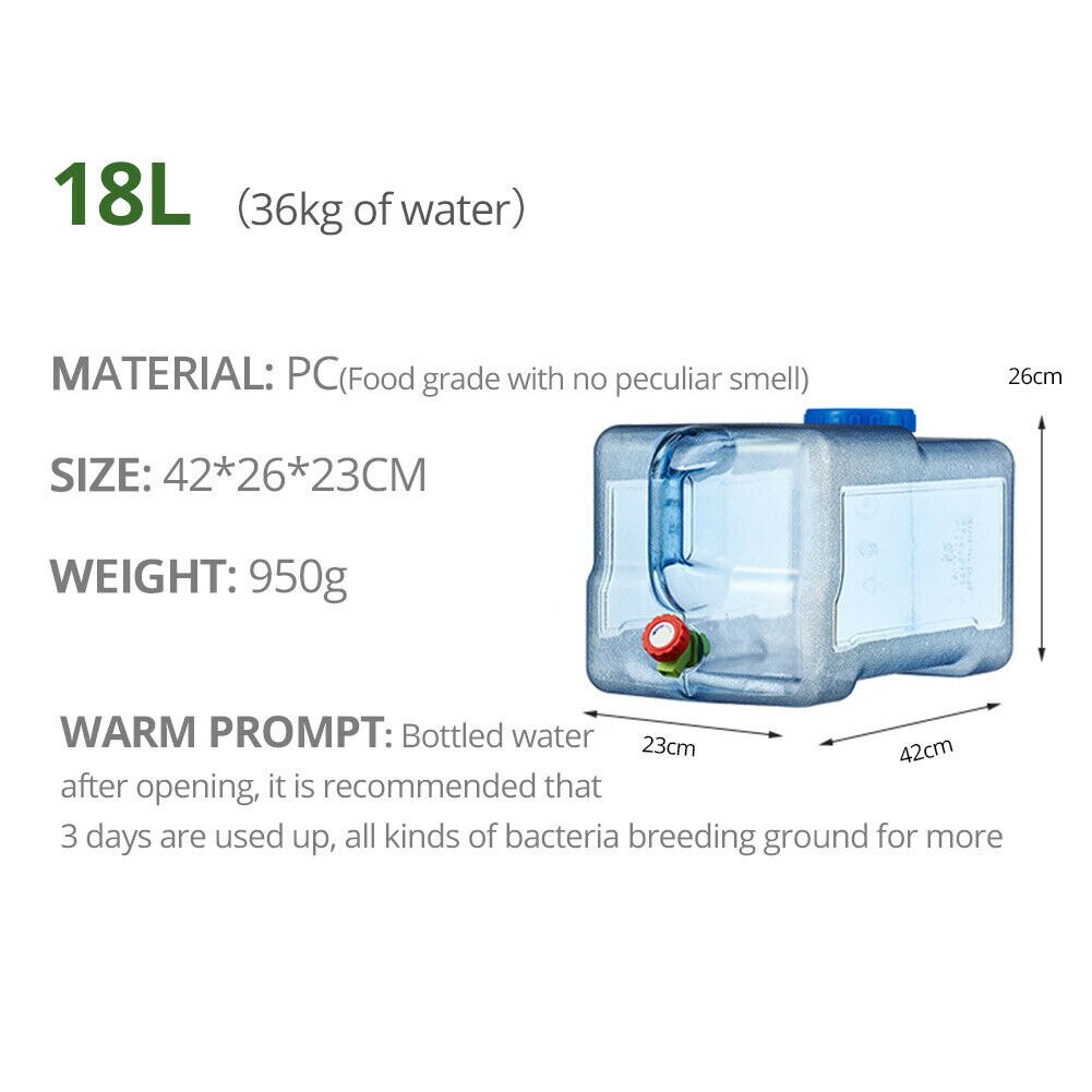 18L Liter Auto Camping Water Carrier Containers Vloeistof Kan Opslag Flessen W/Handvat &amp; Waterkraan Kraan