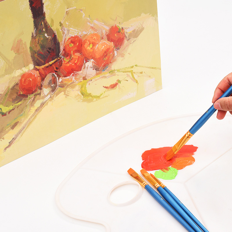 10 stk. sett med nylonpensler for kunstnere, akvarell, akryl, treskaft, malepensler, kunstartikler, skrivesaker