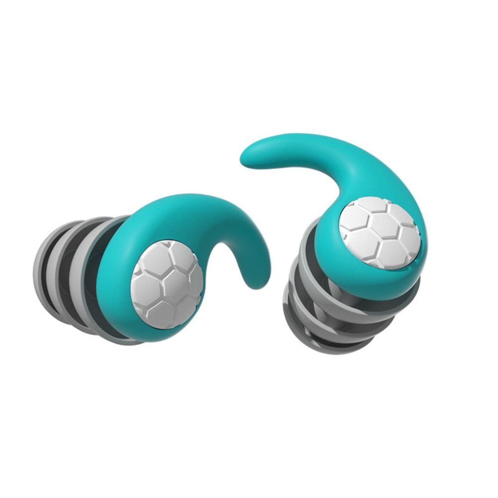 Ear Protector Swimming Earplugs Waterproof Sound Blocking Silicone Earplugs Swimming Soft Three Layer Waterproof Ear Plug: green