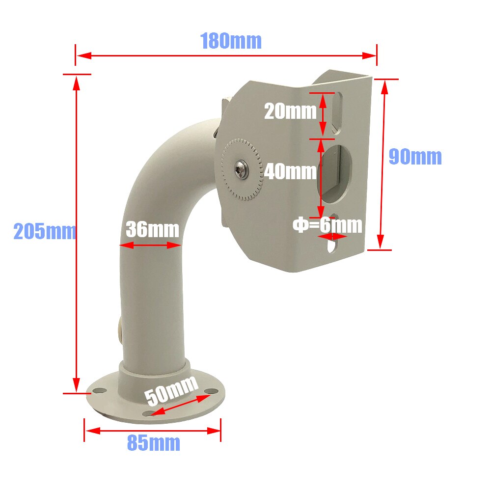 L Type Elbow Tube 205mm CCTV Camera Stand Wall Mount Bracket Steel Top-Loading Ceiling Holder For Security Surveillance Camera