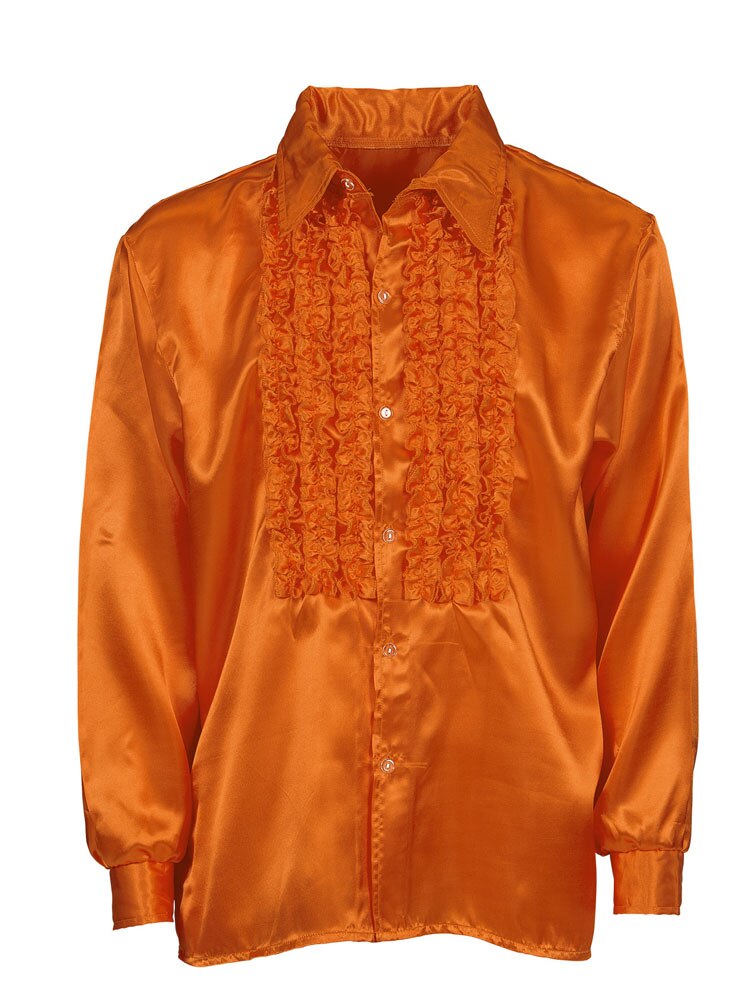widman camisa de chorreras naranja, años 70, varias tallas, disfraz de hombre adulto, para fiestas, carnaval, despedidas
