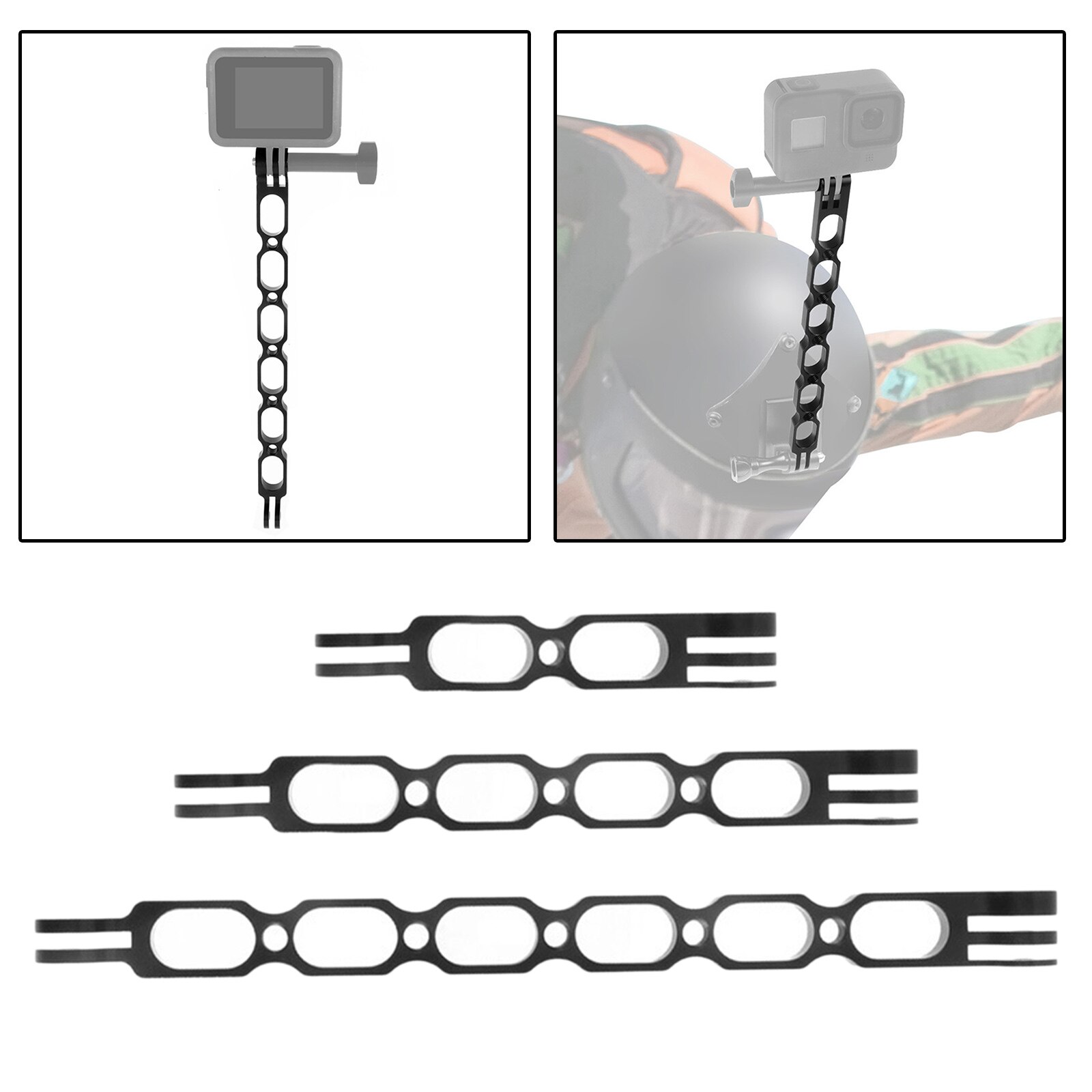 Adjustable Camera Extension Arm, Universal Aluminium Alloy Lengthened Rod Foldable Bracket Mount Holder for Sports Camera