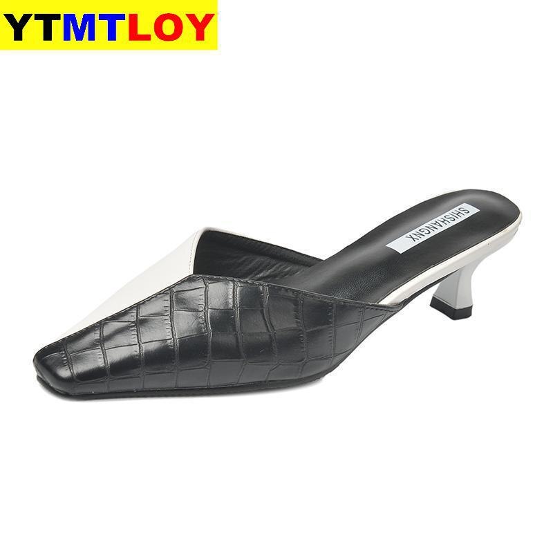 sommer Frauen Sandalen Hochzeit Schuhe Braut Spitz Frau Hausschuhe Niedrigen Fersen Kleid Schuh alias mujer Zapatos Mujer: Schwarz / 37
