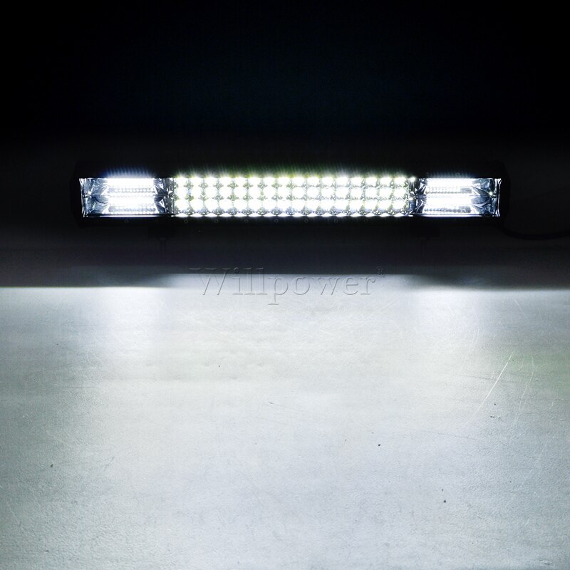4x4 Truck Bullbar Tri-Row 288W 20" LED Light Bar For Jeep Polaris RZR UTV SUV 4WD Pickup Spot Flood LED Bar Fog Driving Lamp