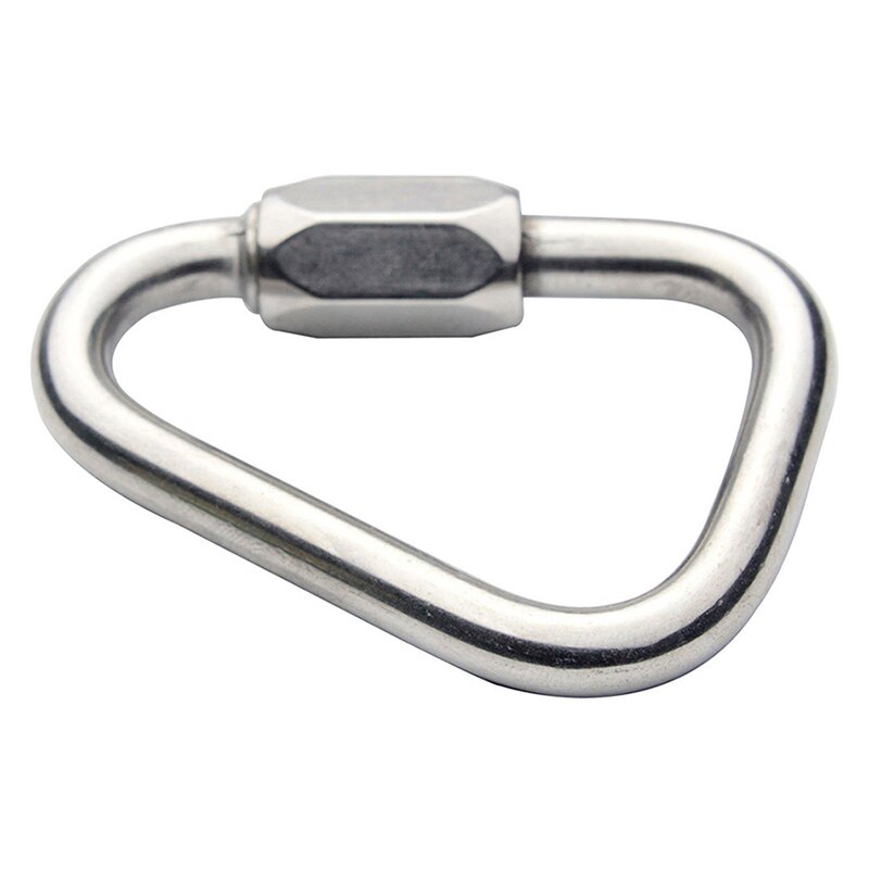 Triangle Shape Mountain Rock Climbing Stainless Steel Carabiner Lock Buckle Mountaineering Buckle Screw Safety Q4S0: Default Title