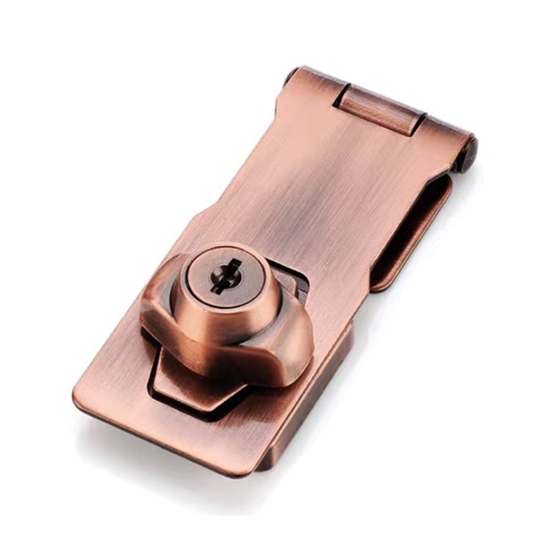 Keyed Hasp Locks Twist Knob Keyed Locking Hasp Padlock Set for Cabinets Security Door Garage Shed Van Lock W/2 S15 21: 2.5 inch / Bronze