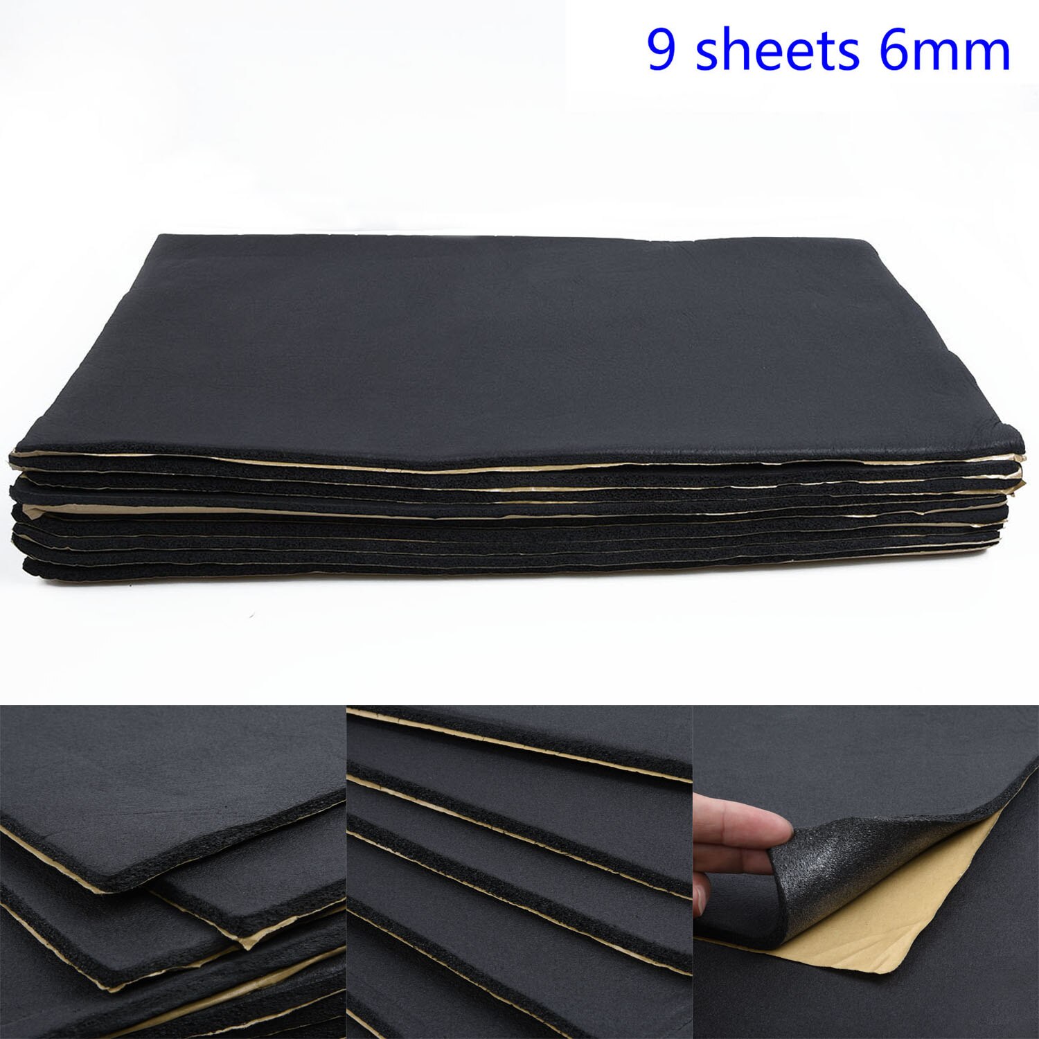 9PCS Foam Auto Proofing Deadening Insulation Black noise insulation