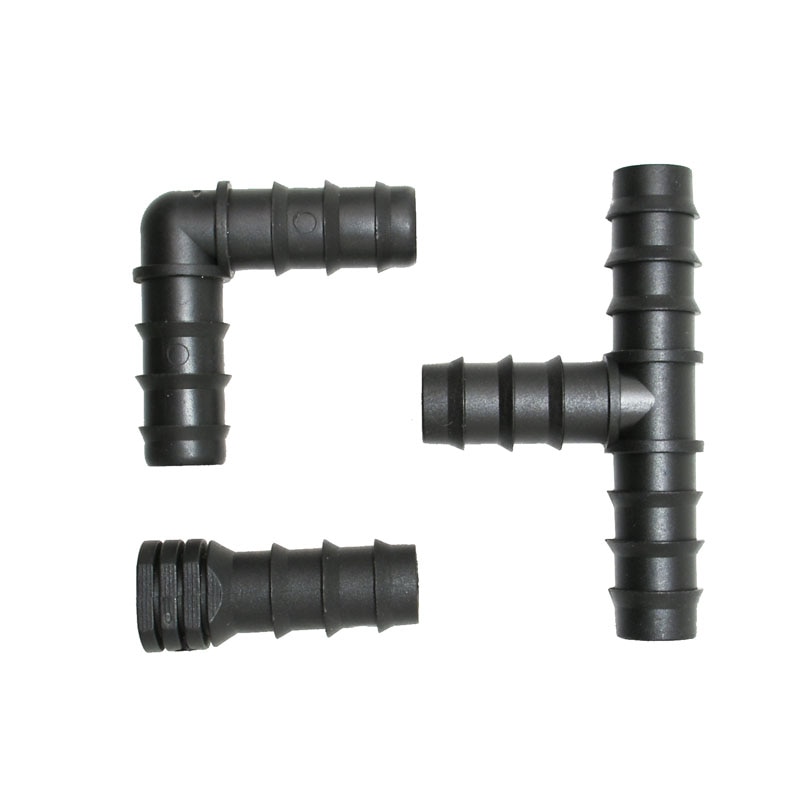 4 Uds. Manguera de jardín de 20mm, codo en T, extremo de tapón, divisor de agua 5/8, accesorios de riego por goteo con púas para riego de jardín de 3 vías