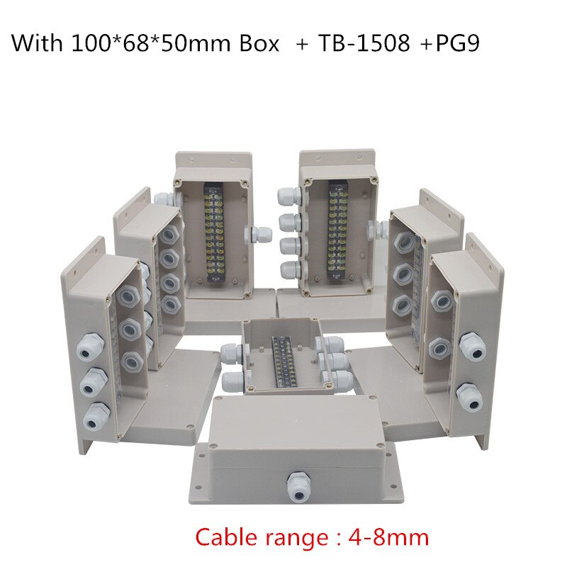 Waterproof Electrical Outdoor Junction Box with terminal TB-1508 100x68x50mm Sealed Switch Plastic Enclosure Case Electrical Box