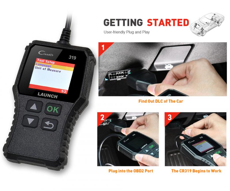 LAUNCH CR319 OBD2 Scanner Support Full OBD II/EOBD Launch Creader 3001 Auto Scanner diagnostic PK CR3001 ELM327 CR419 CR519