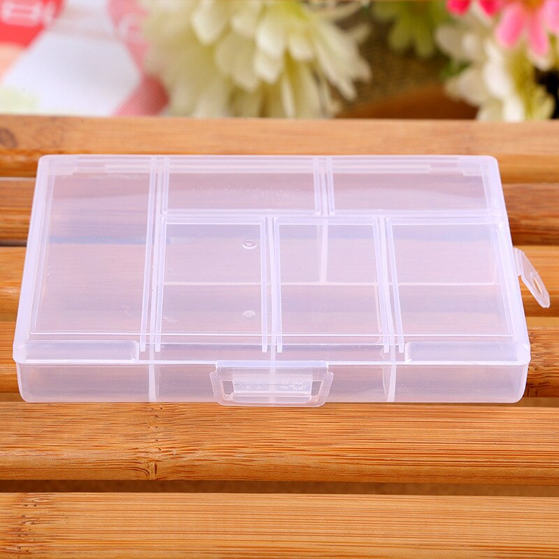 1pcs Plastic Storage boxes Slots Adjustable packaging transparent Tool Case Craft Organizer box jewelry accessories #40