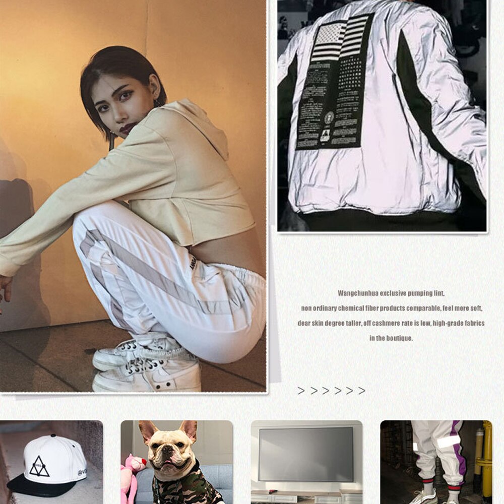 Silver Reflective Fabric By Yard High Shine Fabric Silver At Night for Clothing PatchWork Sewing Art