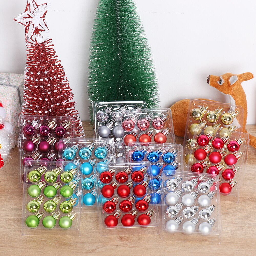 12Pcs 2cm Christmas Tree Decor Ball Bauble Xmas Party Hanging Pendant Ball Ornament for Year Christmas Home Tree Decor