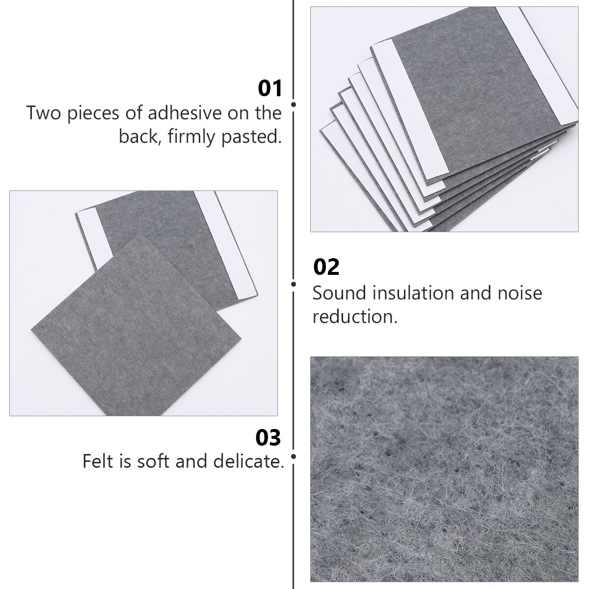 6pcs Felt Panel Dumboard Acoustic Absorption Panel Wall Decoration