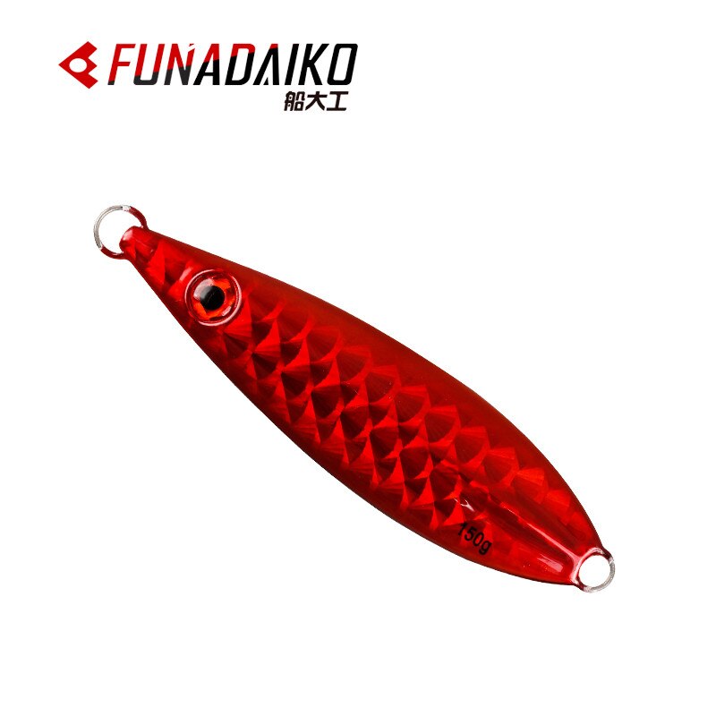 Funadaiko bly jig metal jig 150g 200g 300g 400g kunstige agn fiskeri lokke langsom jig jigning lokke langsom metal jig fiske jig: Rød laser / 150g
