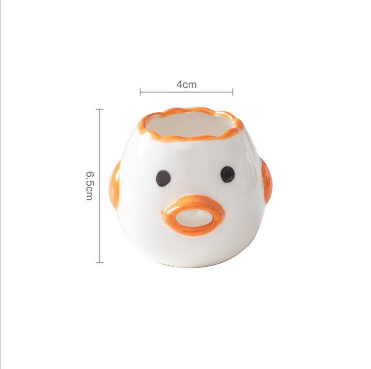 Kitchen Ceramic Cartoon Egg White Separator Yolk Dividers Chicken Kitchen Tool Cute Egg Yolk White Separator Cartoon Chick: Orange