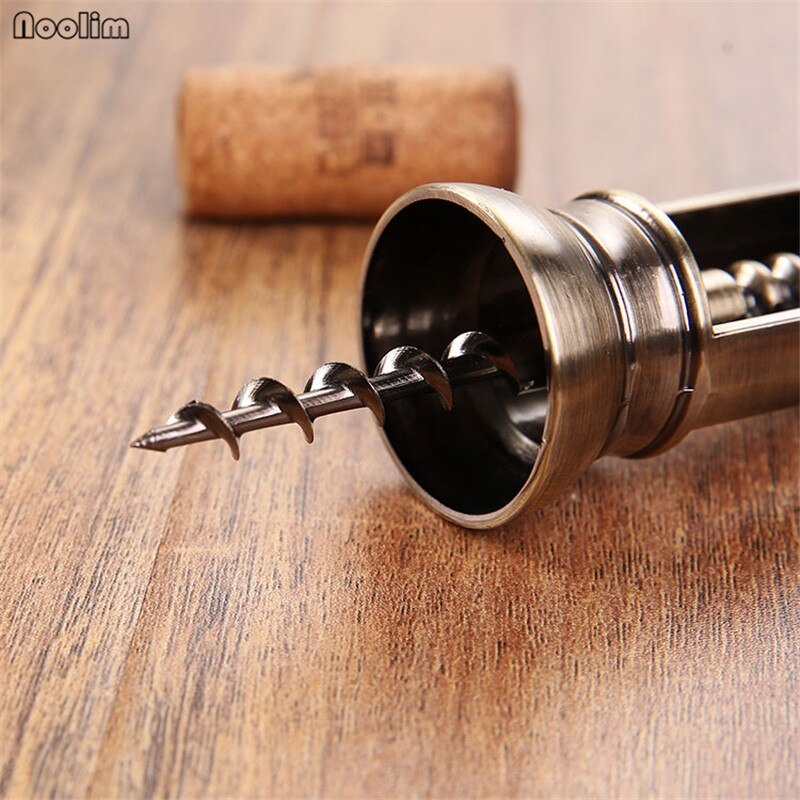 NOOLIM 1Pc Zinc Alloy Wine Opener Rotary Lever Retro Bottle Corkscrew Openers Cork Puller Remover Champagne Opener Bar Tool