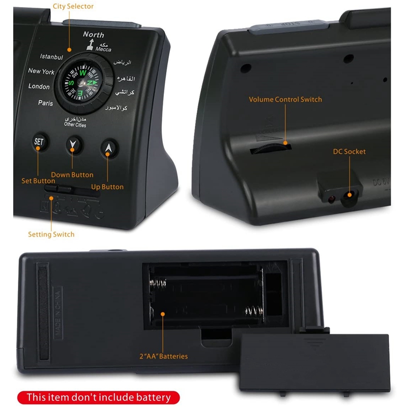 Automatische Digitale Klok Islamitische Azan Moslim Gebed Alarm Azan Klok Voor Desktop Tafelklok Home Decoraties