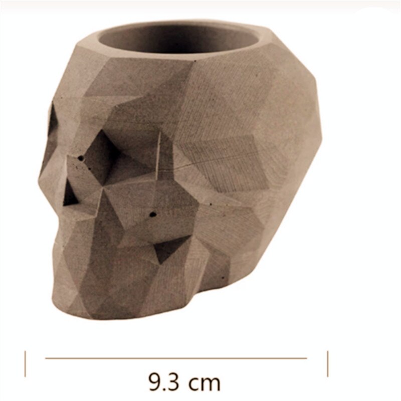 Pots de fleurs 3D en ciment pour hommes et filles, divers motifs, jardinière en béton, argile, plâtre, résine, fabrication artisanale: Marron