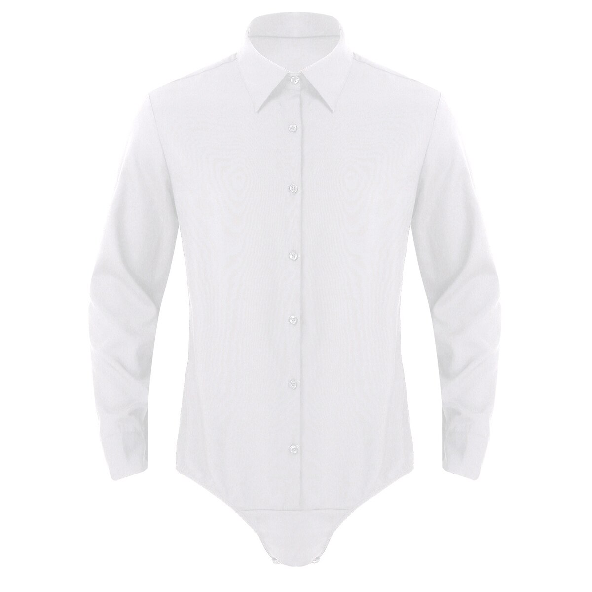 Adultes hommes une-pièce col rabattu manches longues bouton vers le bas couleur unie décontracté body chemise hauts pour rencontres fête formelle