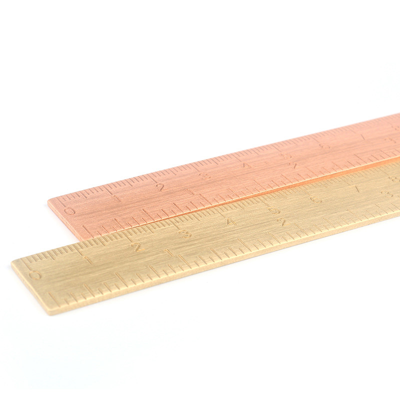1pc 15cm messing linjal bokmerke kanselli rosa gull måler rett linjal for skole skrivesaker metall maleri tegneverktøy