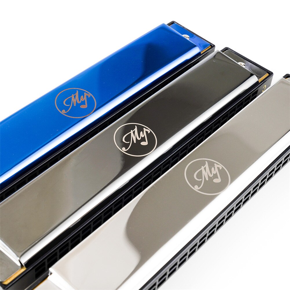 Polyphonic Harmonica Tremolo C Key 24 Holes Tremolo Harmonica Mouth Organ American Tone High-end Reeds Copper