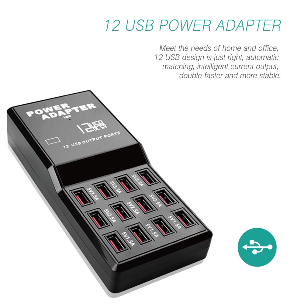 Multi Device Charger Universal USB Charging Station 12 Port Charger Station For Cell Phone Tablet Smartphone Desktop Charger SD