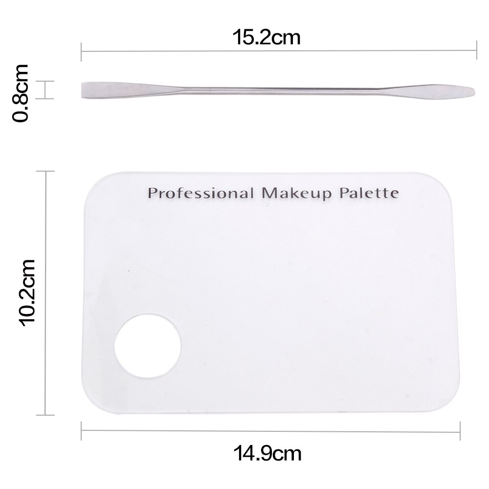 Paleta de mezcla de maquillaje acrílico, plato de base de maquillaje transparente, placas de estampado de uñas, paleta de mezcla cosmética, herramientas de maquillaje de sombra de ojos