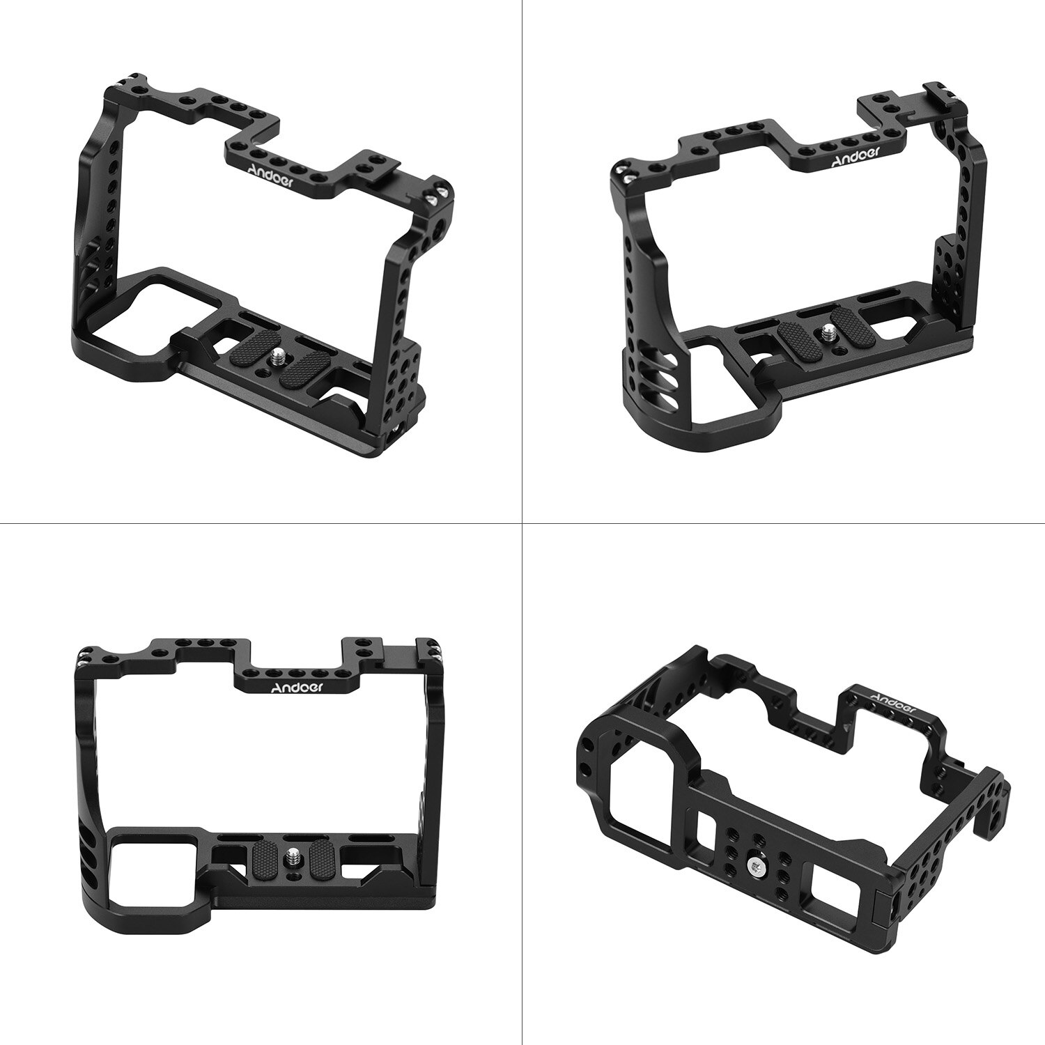 Andoer In Lega di Alluminio Video Camera Cage con Fredda Shoe Mount 1/4 Pollici e 3/8 Pollici di Fori per le Viti Compatibile con Sony a7R4 A7R IV