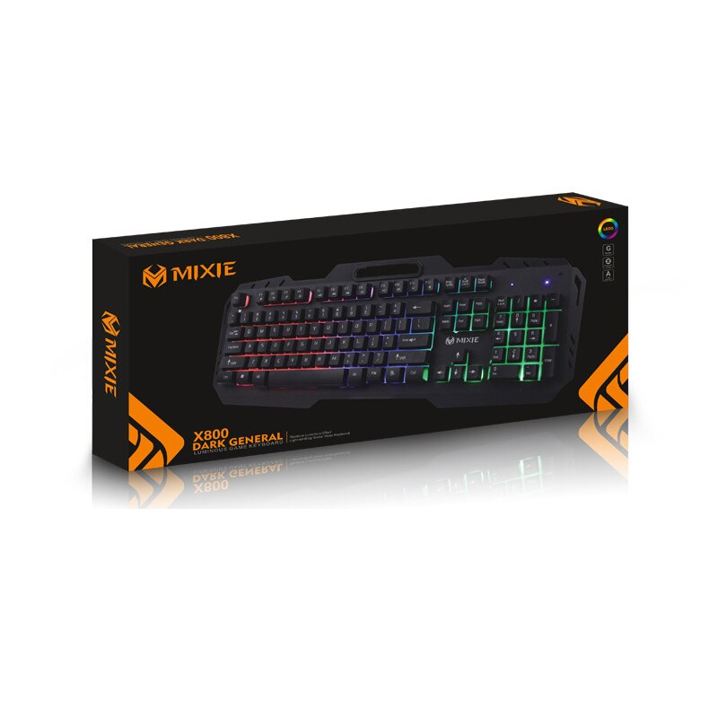 MIXIE X800 Wired Gaming Keyboard Mechanical Backlit Keyboards USB 104 Keycaps Keyboard Waterproof Computer Game Keyboards