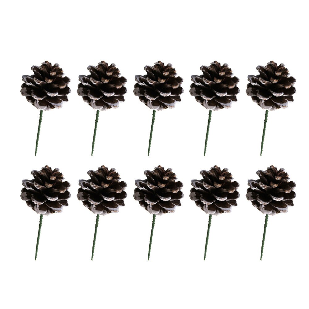10 Pzs Piñas Decorativas - Accesorios Naturales para Guirnaldas de Navidad y Fiestas: Default Title
