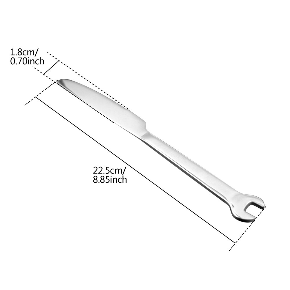 Stainless Steel Dinnerware Set Wrench Shape Fork Spoon Knife Tableware For Dinner Western Utensils Table Cutlery Set: Sliver Table Knife