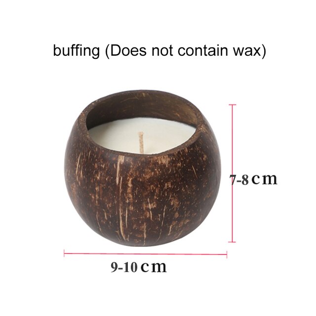 Coconut Shell Handcraft Candle Making Container Empty Bowl DIY Scented Candle Making Soy Wax Candle Cup Accessories: buffing