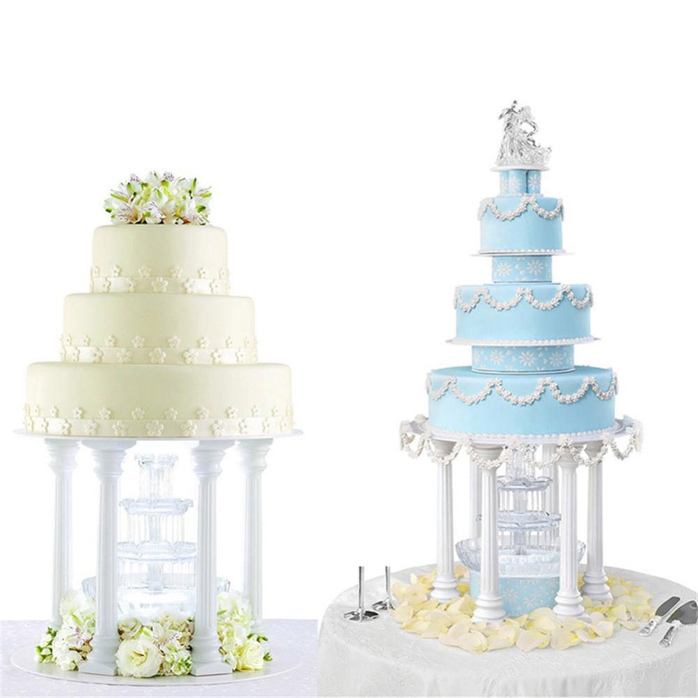 4PCS White Roman Pillars Wedding Cake stand fondant cake tools Support Mold Valentine's Day Wedding Cake Decoration tools