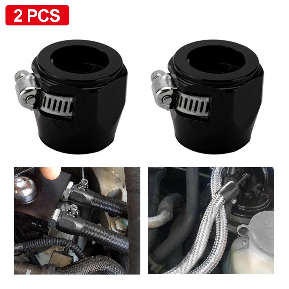 2Pcs Finisher Klem Met Schroef Band Slang End Cover Aluminium Slang Connectors Slangklemmen AN4 6 8 10 12 olie Brandstof Slangklem End