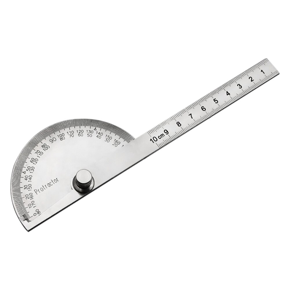 Handheld Clear Scale Woodworking Stainless Steel Gauge DIY Measuring Tool 180 Degree School Angle Ruler Adjustable Protractor