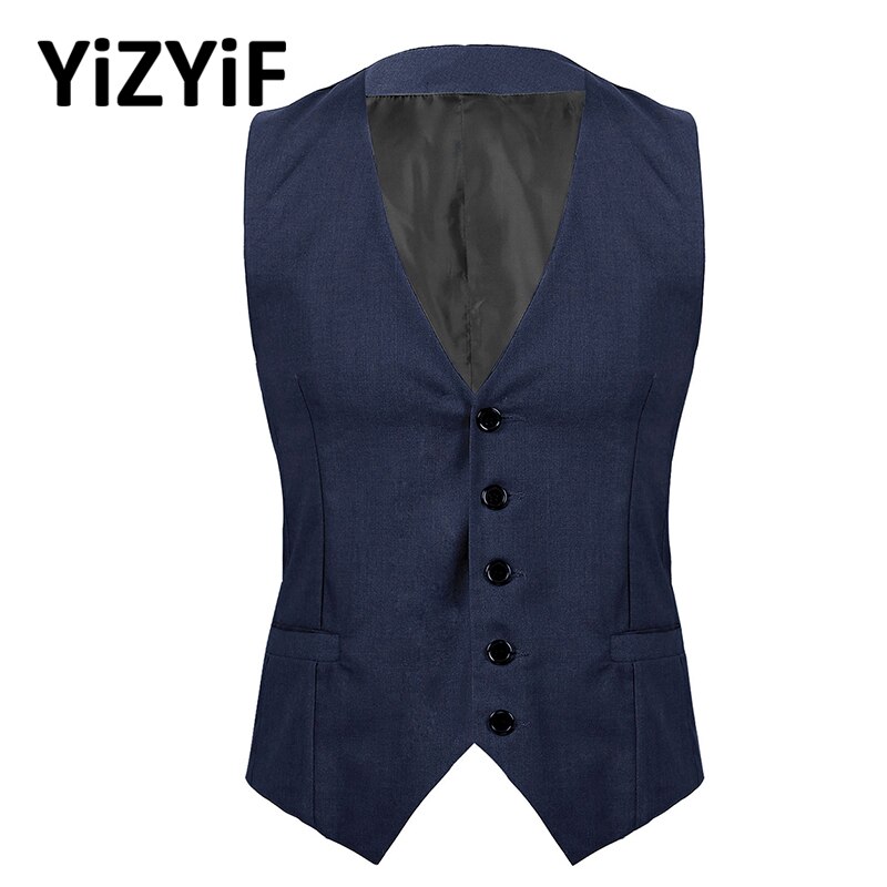 Mens Suit Vest Casual Businees Waistcoat V Neck Sleeveless Slim Fit Vest Jacket For Wedding Workdays Graduation Prom
