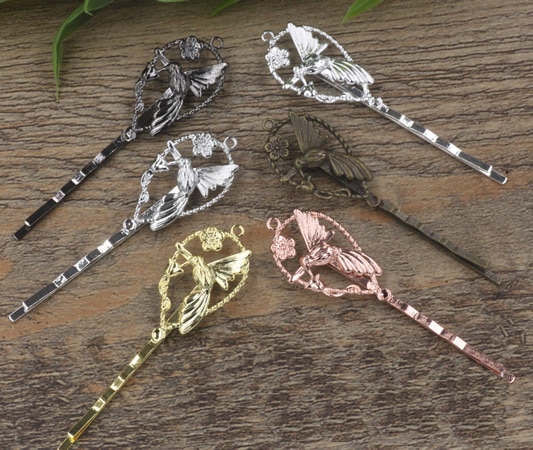 10 stks Vintage Bloem Motief Vogel Haar Sieraden Charm Vrouwen Haarspeld Haarspeld Woord Map Hairclips Haarspeldjes Retro Haar Dragen