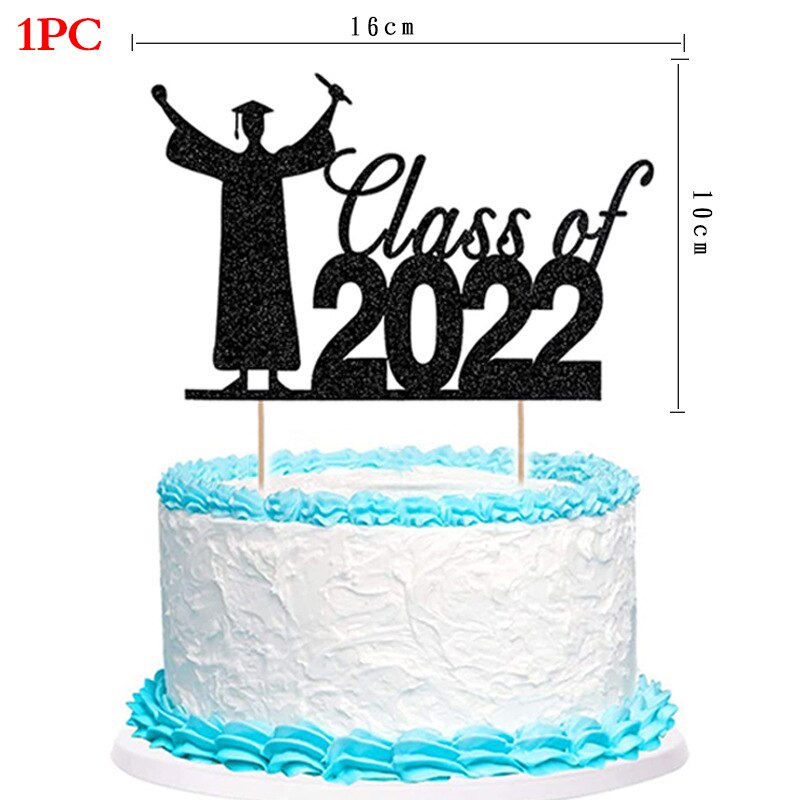 Envoltura de Topper para Tartas clase 2022, para 2022 graduaciones, de celebración universitaria: 1pc
