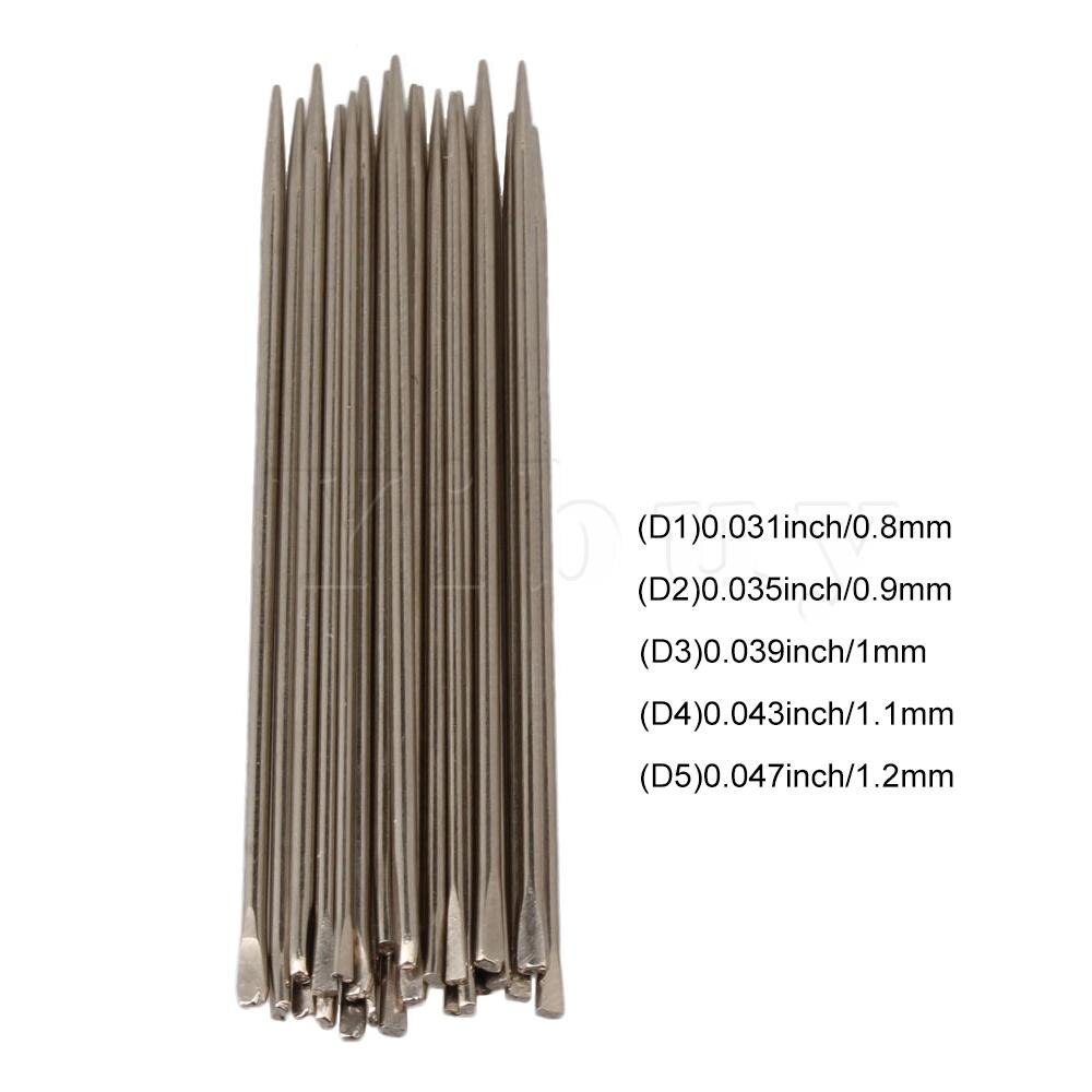 Yibuy26 Pieces Silver Tenor Saxophone Spring Needle 0.8-1.2mm Flat Handle