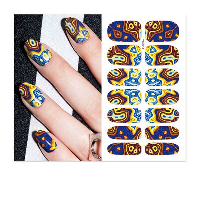 Yzwle 1 Vel Optioneel Kleurrijke Nail Art Water Transfer Stickers Nail Tips Decals Beauty Volledige Cover Wraps Voor Nagels: YSD014