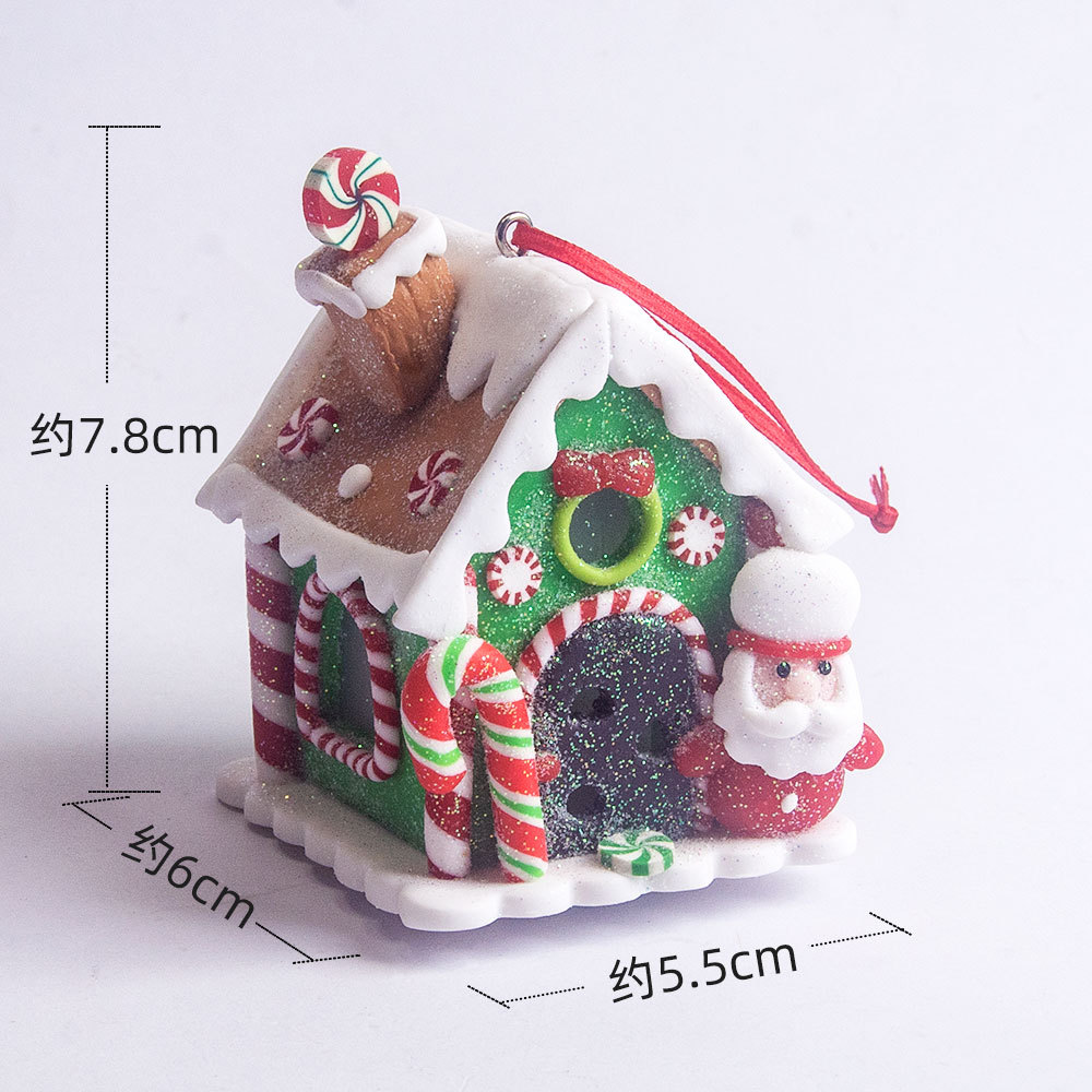 Weihnachtsbaum-Dekoration, Lebkuchen, kleines Haus, Anhänger, Zuhause, , Acryl, DIY-Anhänger, Weihnachten, 2024, Neujahr, Ornament, Navidad: Tiefe Saphir