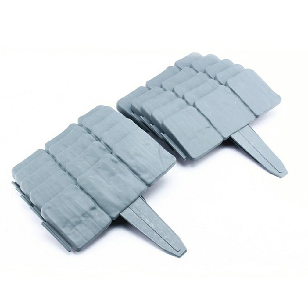 Camino de vallas para flores, cerca de paisajismo, de puesta a tierra, plegable, para bordes de césped, jardín, plantas, imitación de piedra, en color gris y naranja, 20 uds.