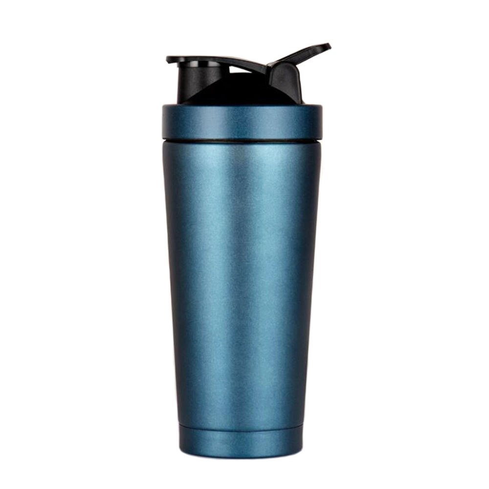 Stainless Steel Shaker Bottle BPA Free Double Wall Vacuum Insulated Sports Shaker Bottle Protein Shaker Leakproof Tumbler: Blue