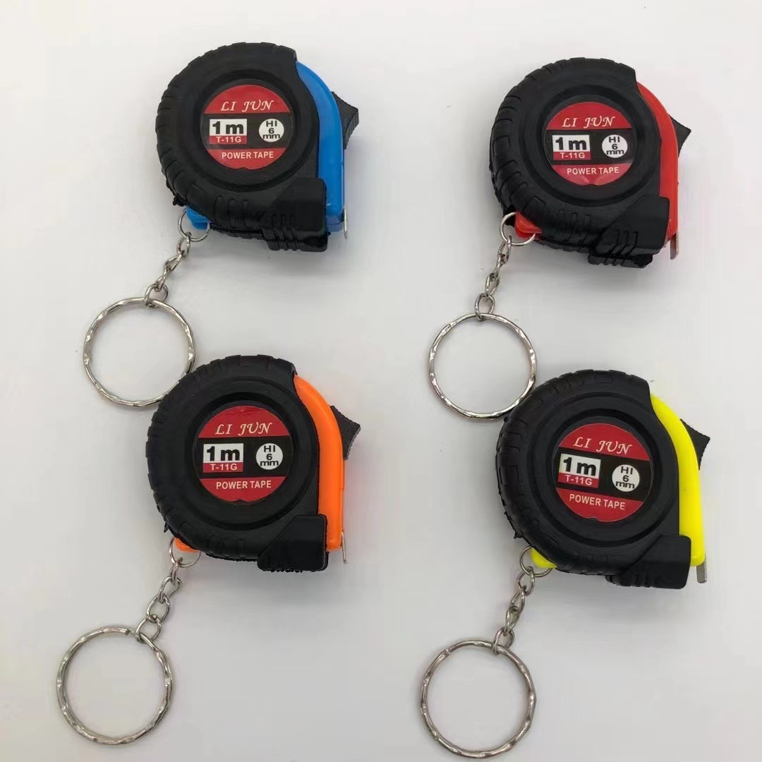 Car Key Rings Accessories Mini Pocket Ruler Tape Measure Keychain Retractable Size Metric1m Men Bulk Clasp Sholesale: WHITE