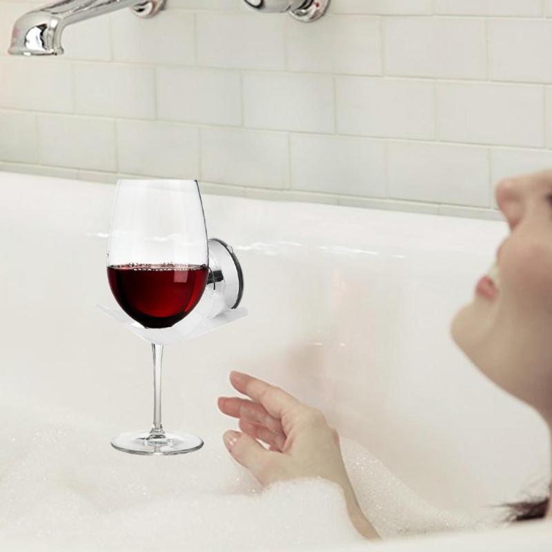Draagbare Zuignap Wijn Bier Cup Houder Organizer voor Bad Douche Badkamer Bekerhouder Emmers, Koelers & Houders