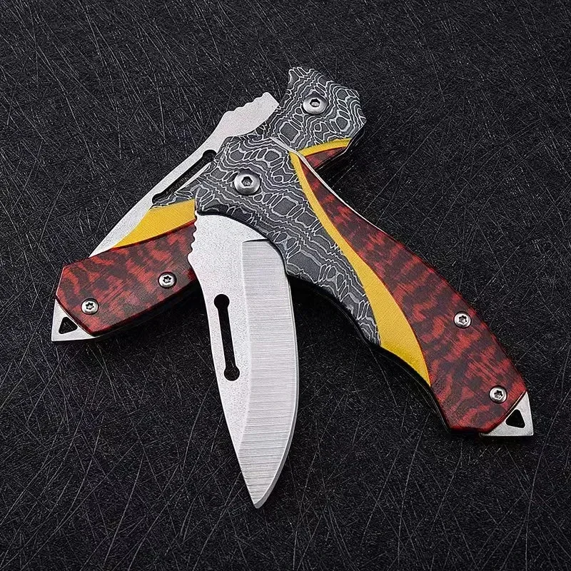 Cuchillo plegable para comer carne, cuchillo para cortar fruta, para asar ovejas, cuchillo de acero inoxidable, herramientas de cocina, 1 unidad