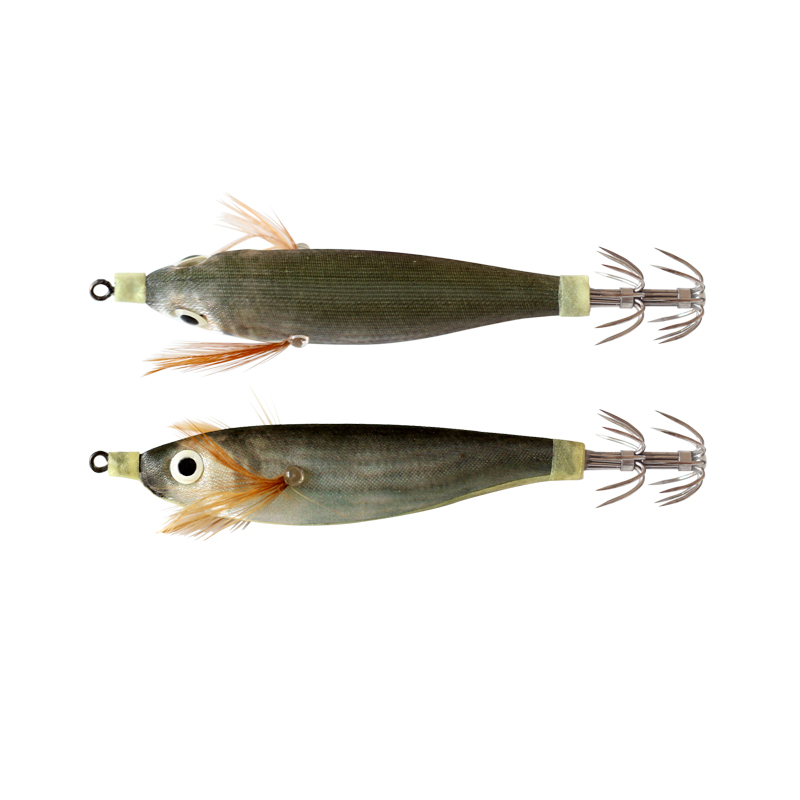 Señuelo de pesca con anzuelo de calamar, 2 uds., luminoso, 10cm, 9g, señuelos de pulpo falsos artificiales, señuelos de camarón de madera, sepia, cebo duro, aparejos de anzuelos de mar: Rosa